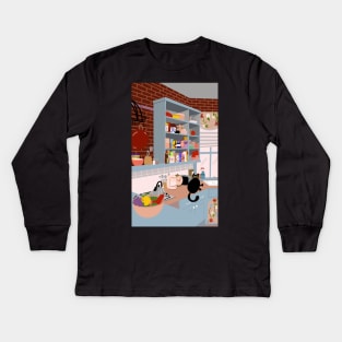 The one with Monica's cat Kids Long Sleeve T-Shirt